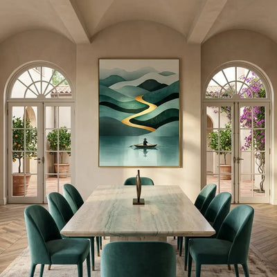 Golden Current Canvas Art