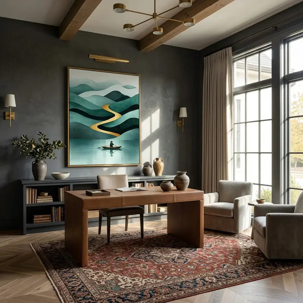 Golden Current Canvas Art