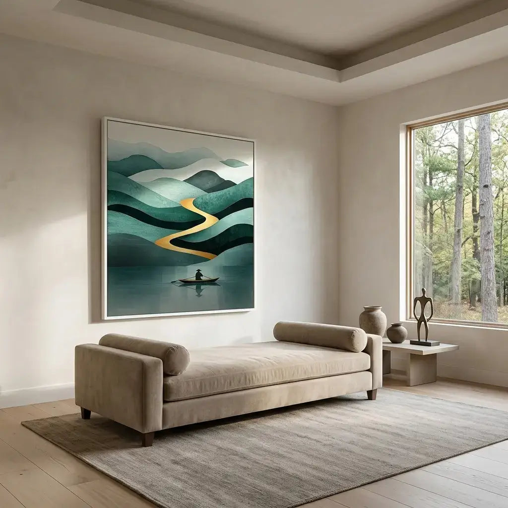 Golden Current Canvas Art