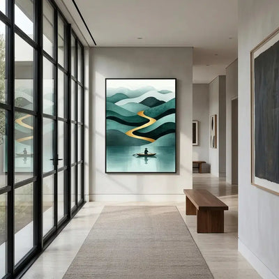 Golden Current Canvas Art
