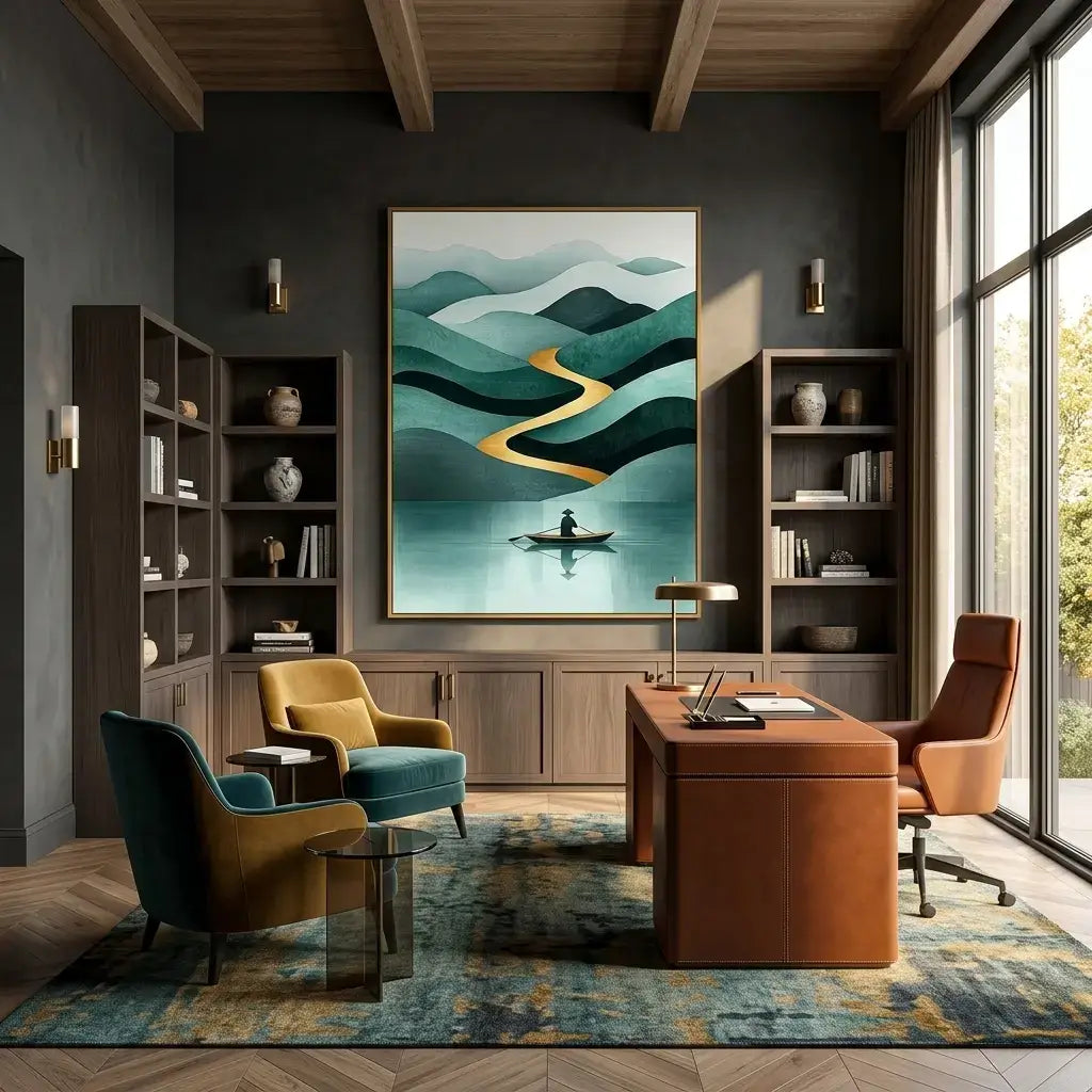 Golden Current Canvas Art