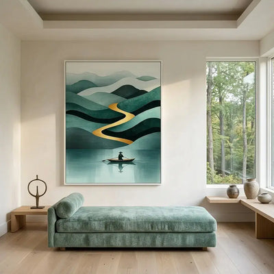 Golden Current Canvas Art