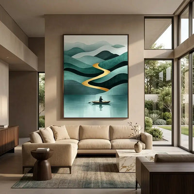 Golden Current Canvas Art