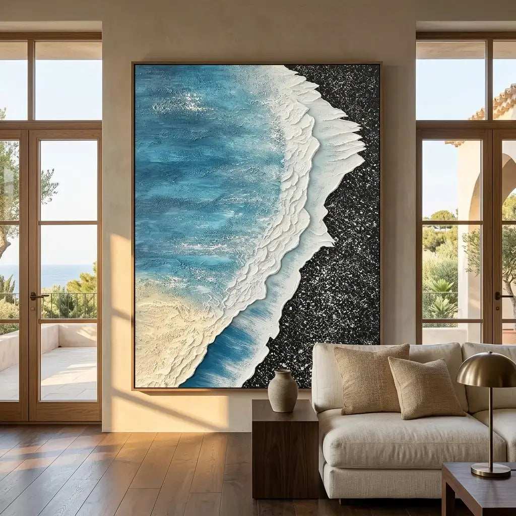 Blue Divide Canvas Art