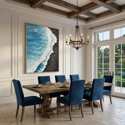 Blue Divide Canvas Art