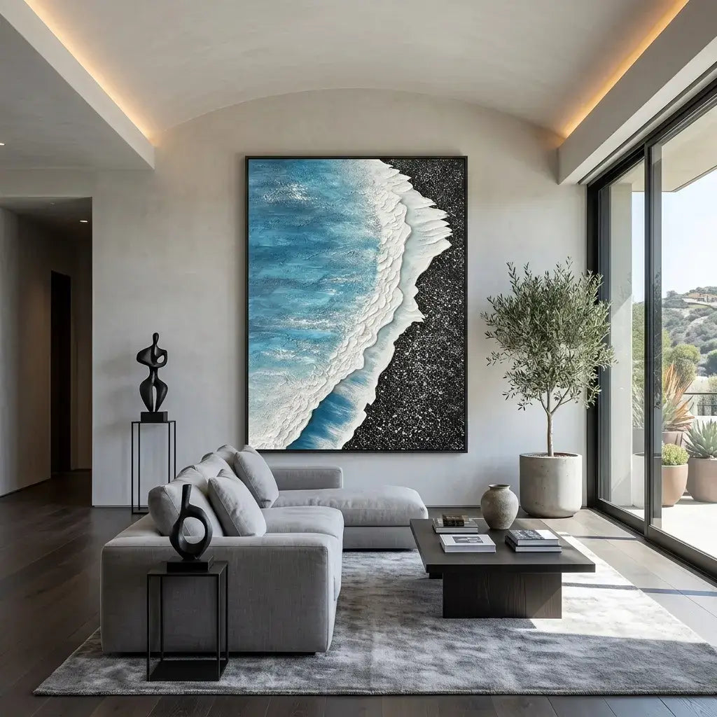 Blue Divide Canvas Art