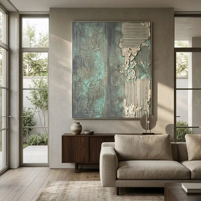 Weathered Blue Canvas Art